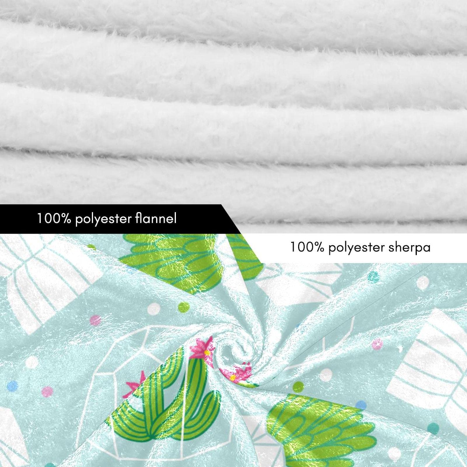 Felpa oversize con cappuccio, in flanella Sherpa, con cappuccio e tasca per adulti, uomini e donne, cactus