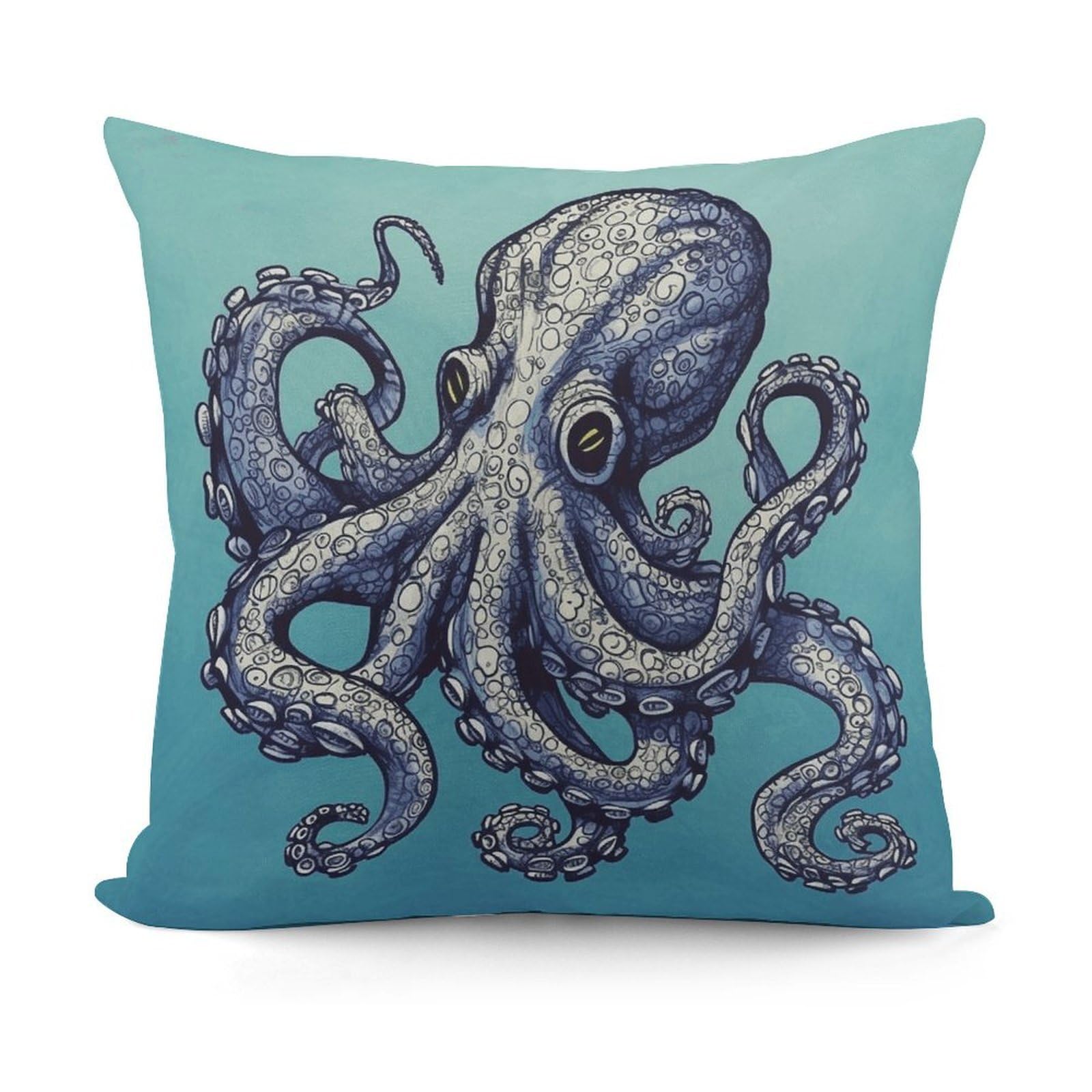 VstaDank Octopus Design Throw Pillow Covers Fade-Resistant Plush Pillow Case Cozy Square Cushion Case Removable Pillowcase Exquisite Pillow Shams Soft Pillow Protector 18"x18"