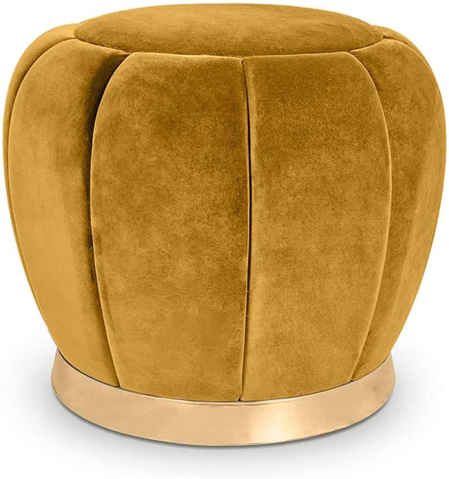 Sièges repose-pieds pouf jaune DASHADAO : tabouret rond chic de chambre