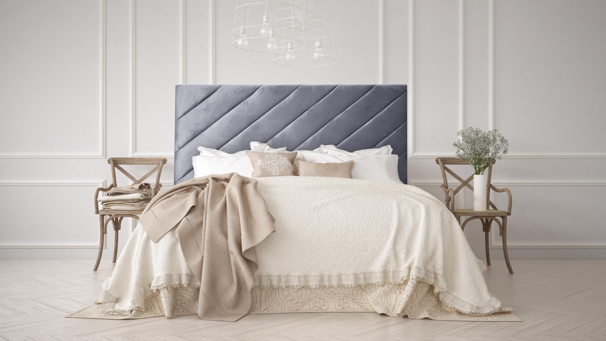 Sophia Plush Velvet 24" 3FT-4FT-4FT6-5FT-6FT (Steel, 3FT Single)