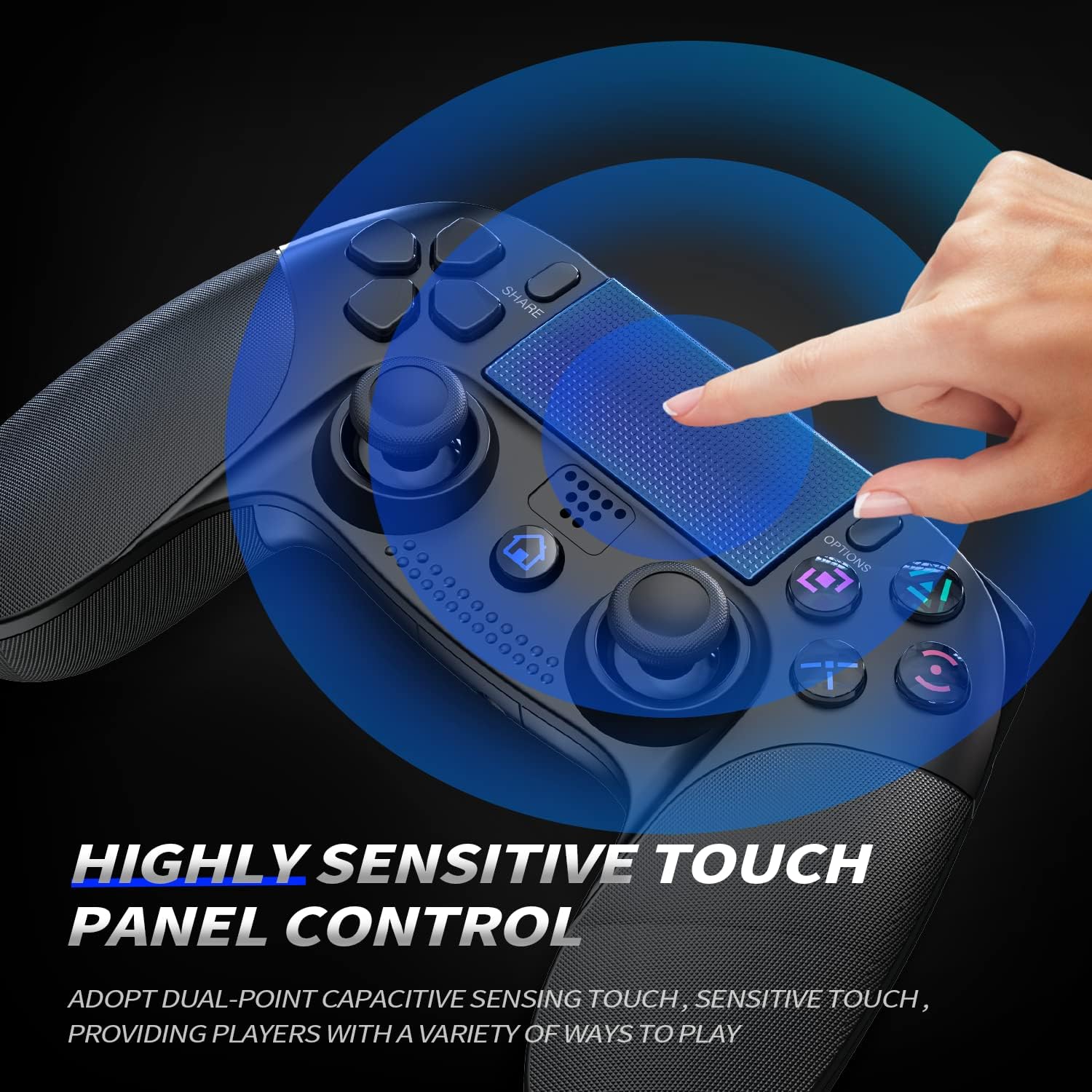 Controller with sensitive touch panel