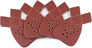 LEONTOOL 20 Pcs Mouse Sander Sandpaper 80 Grit 12 Hole Mouse Sander Pads with 2 Extra Tips for Replacement Hook and Loop Sandpaper for Mouse Sander Detail Sander Sandpaper Sanding Disc