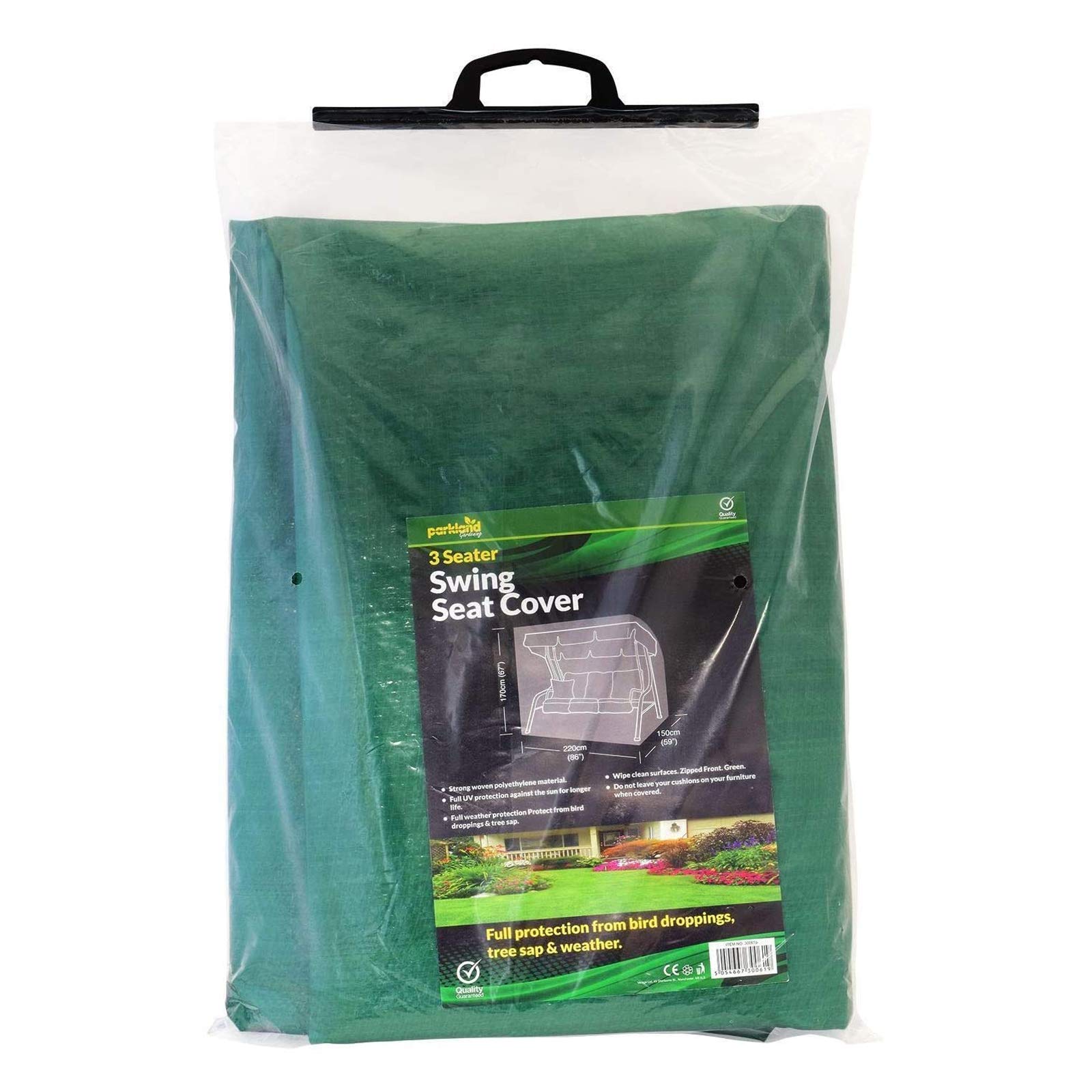 Thrink Swing Seat Cover | Hammock Cover | Heavy Duty & Waterproof | Wipe Clean Surfaces | Zipped Front | Strong Woven Polyethylene Material | Full Uv Protection | Size: W:220cm D:150cm H:170cm