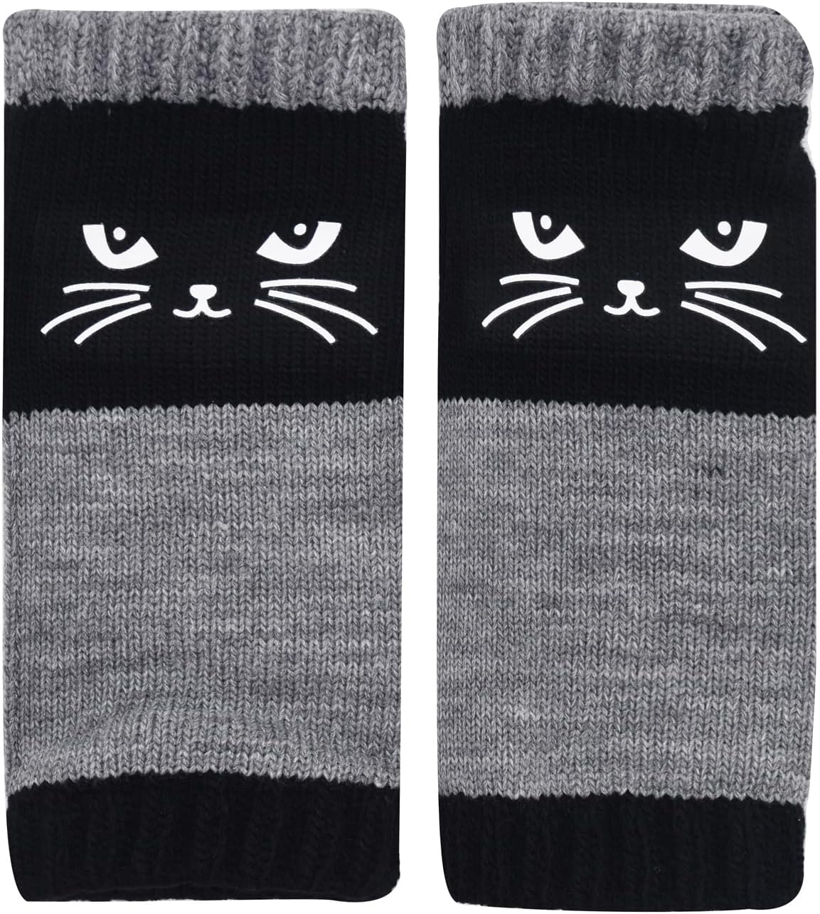 Ralcosuss Women’s Cute Cat Winter Fingerless Gloves Knit Half Finger Typing Driving Glove Mitten Wrist Warmer