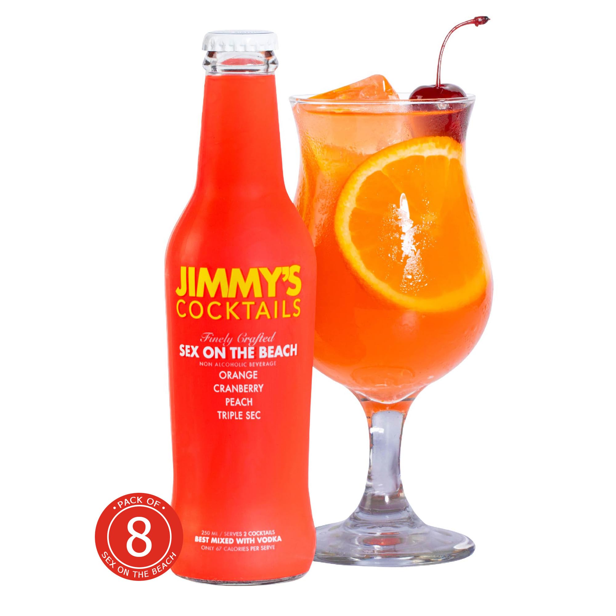 JIMMYs COCKTAILS Sex On The Beach Mixer Pack Of 8 - Premium Non-Alcoholic, Ready To Mix & Drink, Perfect Cocktail & Mocktail Blend (B0CNXKPCWG) Amazon Price History, Amazon Price Tracker