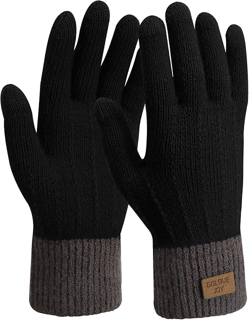 TAGVO Women Gloves Winter Touch Screen Knitted Warm GlovesElastic Warm Fleece Anti-slip Working Running Gloves for women, Winter Gloves for Skiing Cycling Hiking Driving Outdoor Sports-One Size
