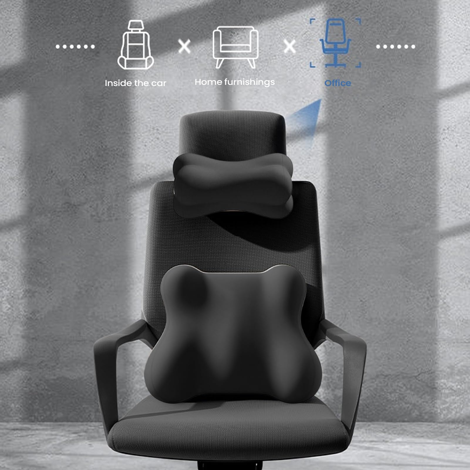 Soporte para Cuello y Espalda para Coche Accesorios para Asiento de Coche | Cojín Ergonómico Cervical y Lumbar para Auto Para Conductores Viaje Avión Silla Escritorio Sofá Sillón Reclinable