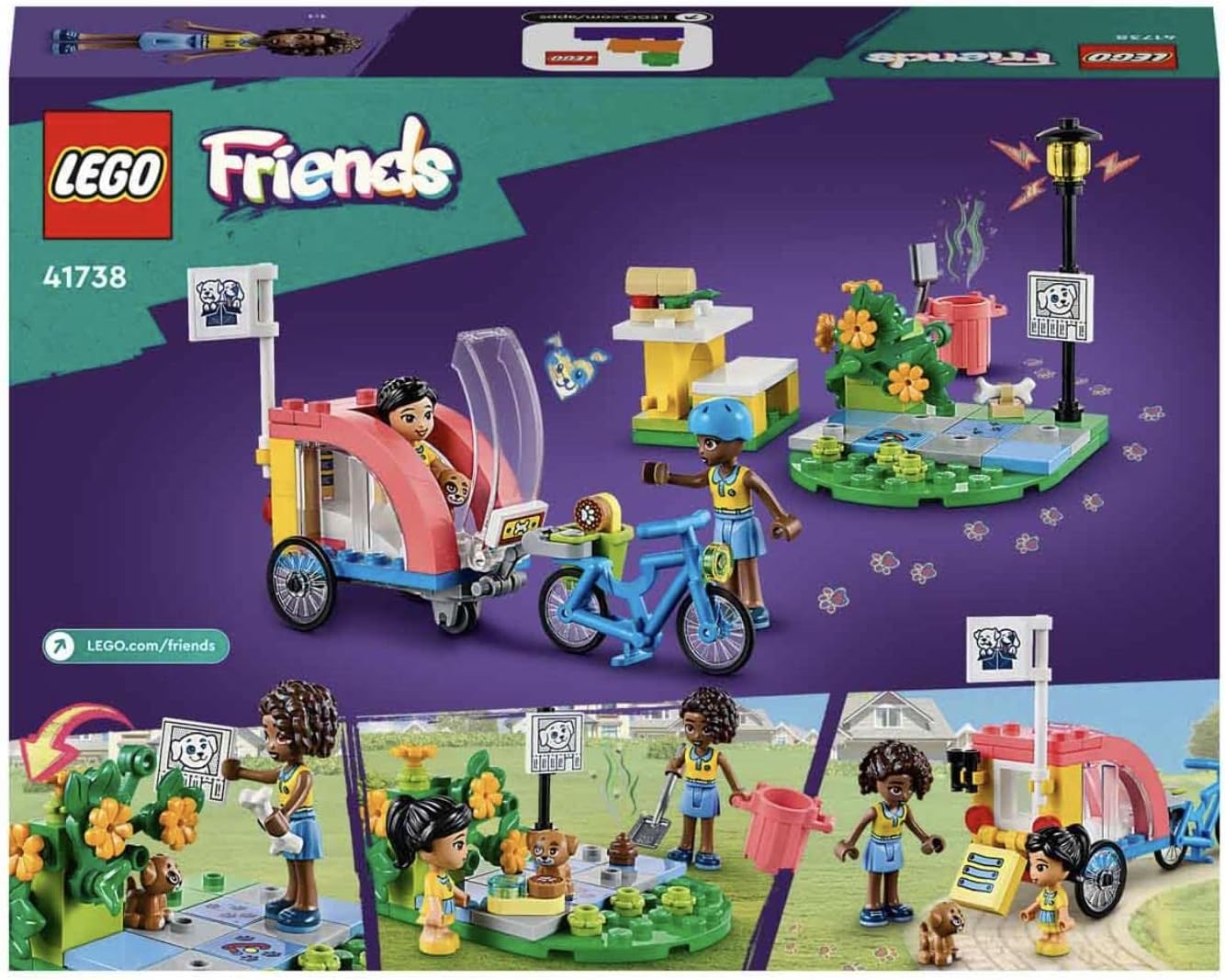 LEGO Friends 41738 Dog Rescue Bike, Toy Blocks, Present, Rescue Animal, Girls, Ages 6 and Up