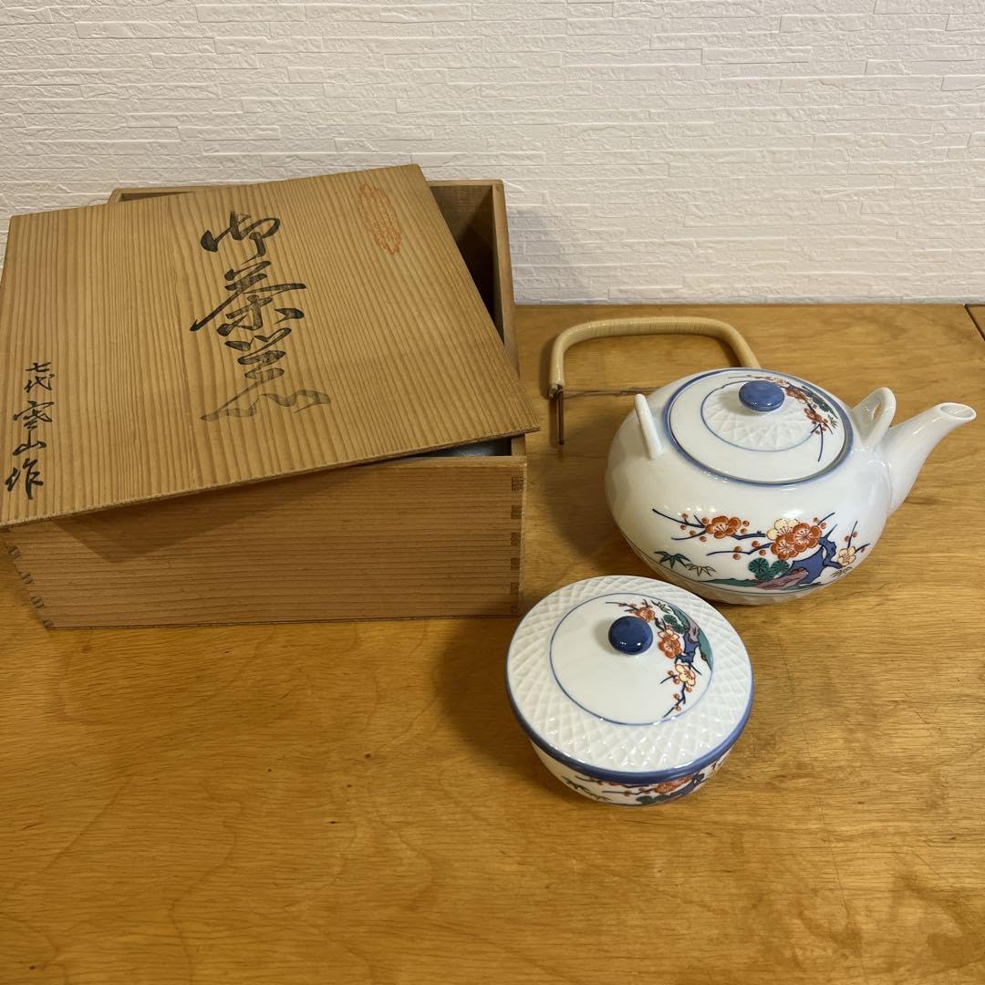 Amazon.co.jp: 有田焼 七代 寒山作 御茶器 煎茶器 急須 湯呑 5客セット