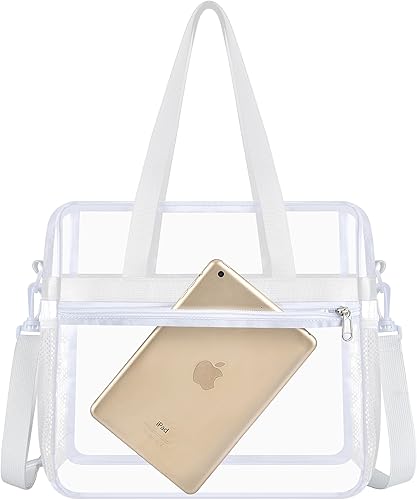 Vista 327 de Oraben Bolsa transparente transparente aprobada para estadios de 12 x 6 x 12 pulgadas, bolsa de estadio para trabajo, juegos deportivos, gimnasio