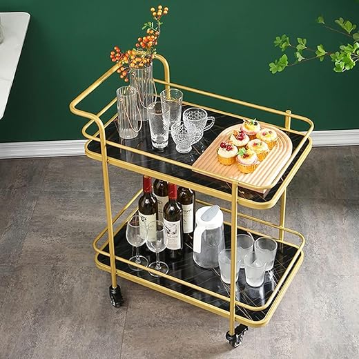 AALIYA MART Metal Serving Trolley 2-Tier Multicolor