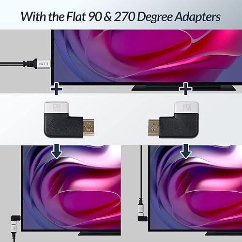 Miniatura 2 de Elecan Cable HDMI 2.1 de 8K de 20 pies, cable HDMI de 48 Gbps para 8K 60Hz 4K 120Hz 2K 1080P, Dynamic HDR, eARC HDCP 2.2 y 2.3 Dolby Vision para