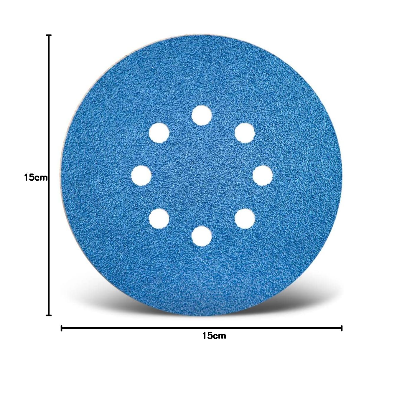 MENZER Blue discos abrasivos 150 mm, 8 agujeros (25 pz.) G36 | p. Lijadoras roto orbitales, Corindón de circonio, soporte de gancho y bucle