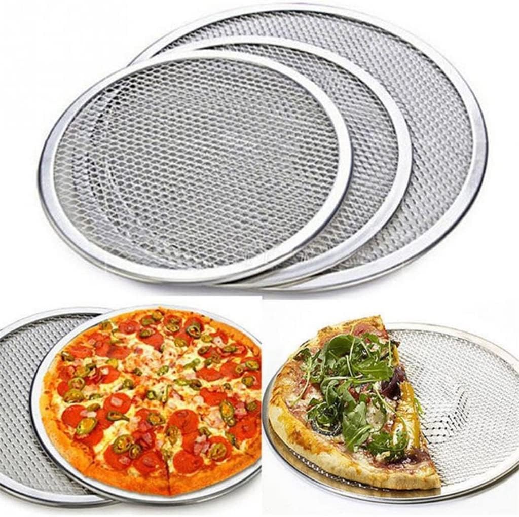 Non Stick Pizza Screen Pan Baking Tray Metal Net Seamless Aluminum Metal Net Bakeware Kitchen Tools Pizza 6-22inch (Size : 6inch) (12inch)