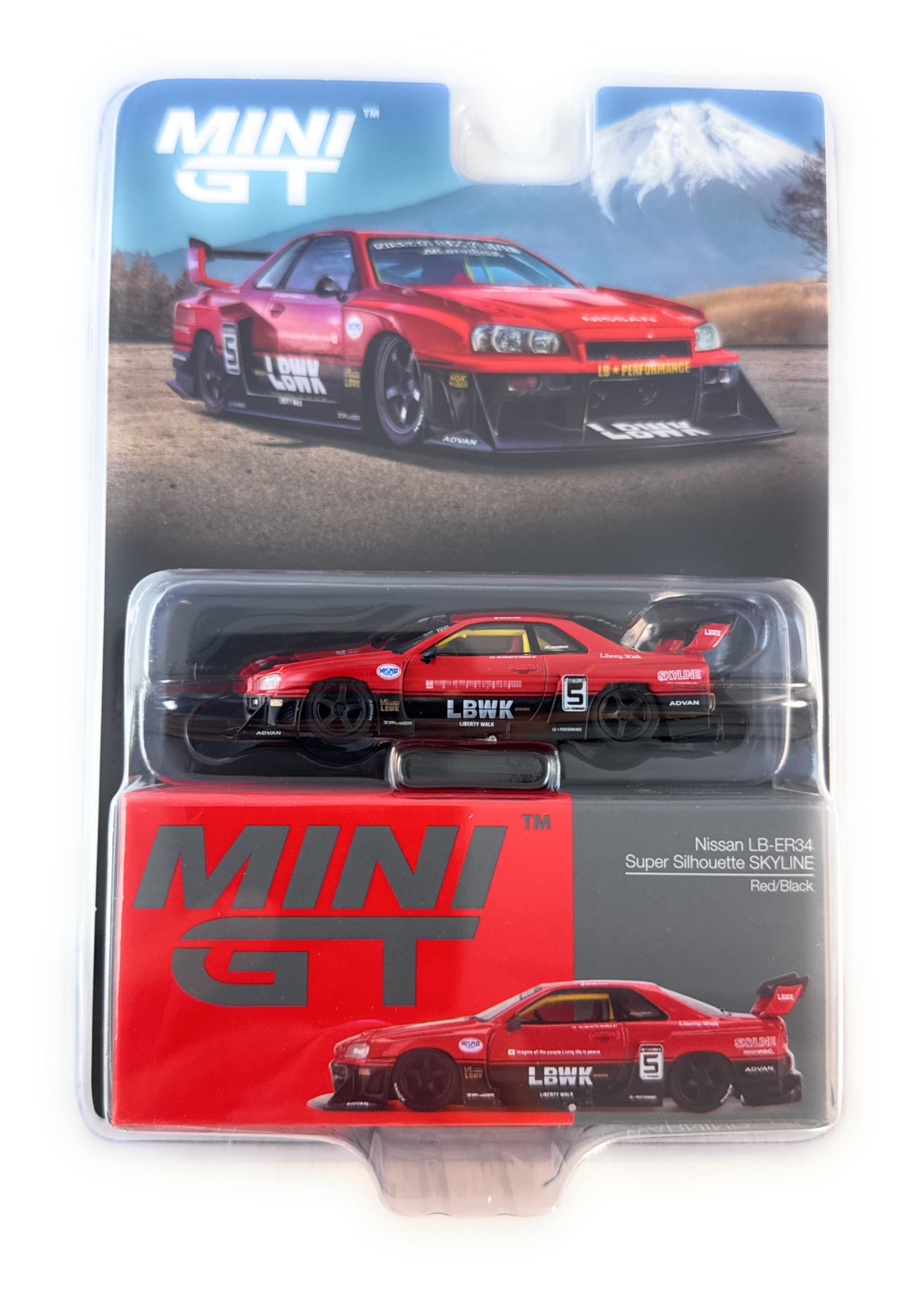 リバティーウォーク MINI GT 日産 LB-シルエット Er34。 MINI GT LBWK LIBERTY WALK NISSAN LB-ER34 SUPER SILHOUETTE 1