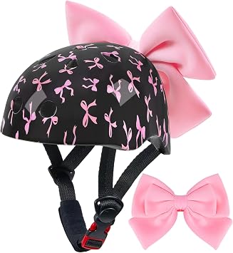 Helmet for Kids 3-8-14, Kids Bike Helmet with DIY Bow, Adjustable Toddler Youth Girls Helmets for Skating Bicycle Scooter Skateboard
