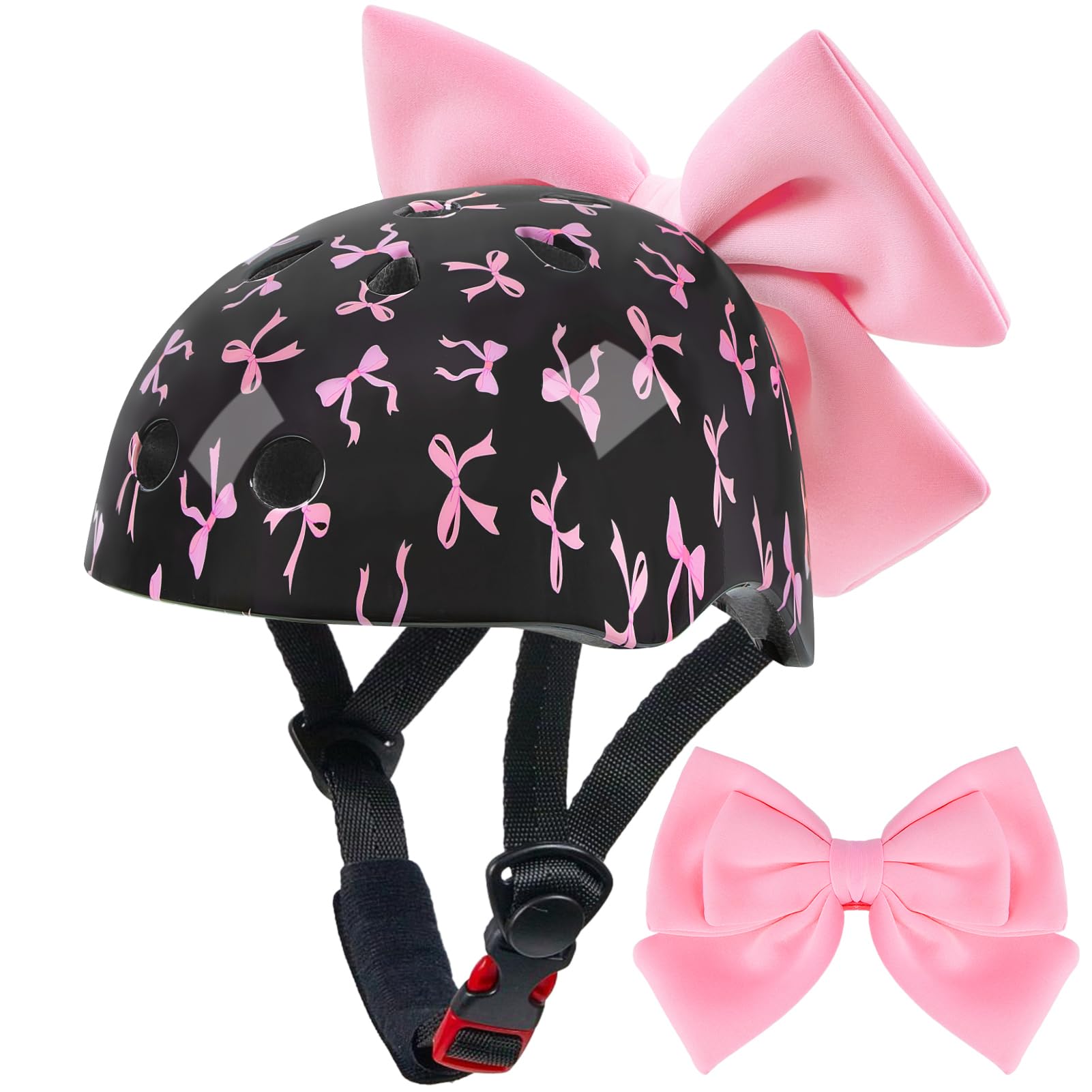 Helmet for Kids 8-14 Kids Bike Helmet with DIY Bow Adjustable Youth Bike Helmets Girls Helmets for Skating