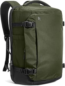 tomtoc Travel Backpack 40L, TSA Carry On Bag Flight Approved, PFAS Free