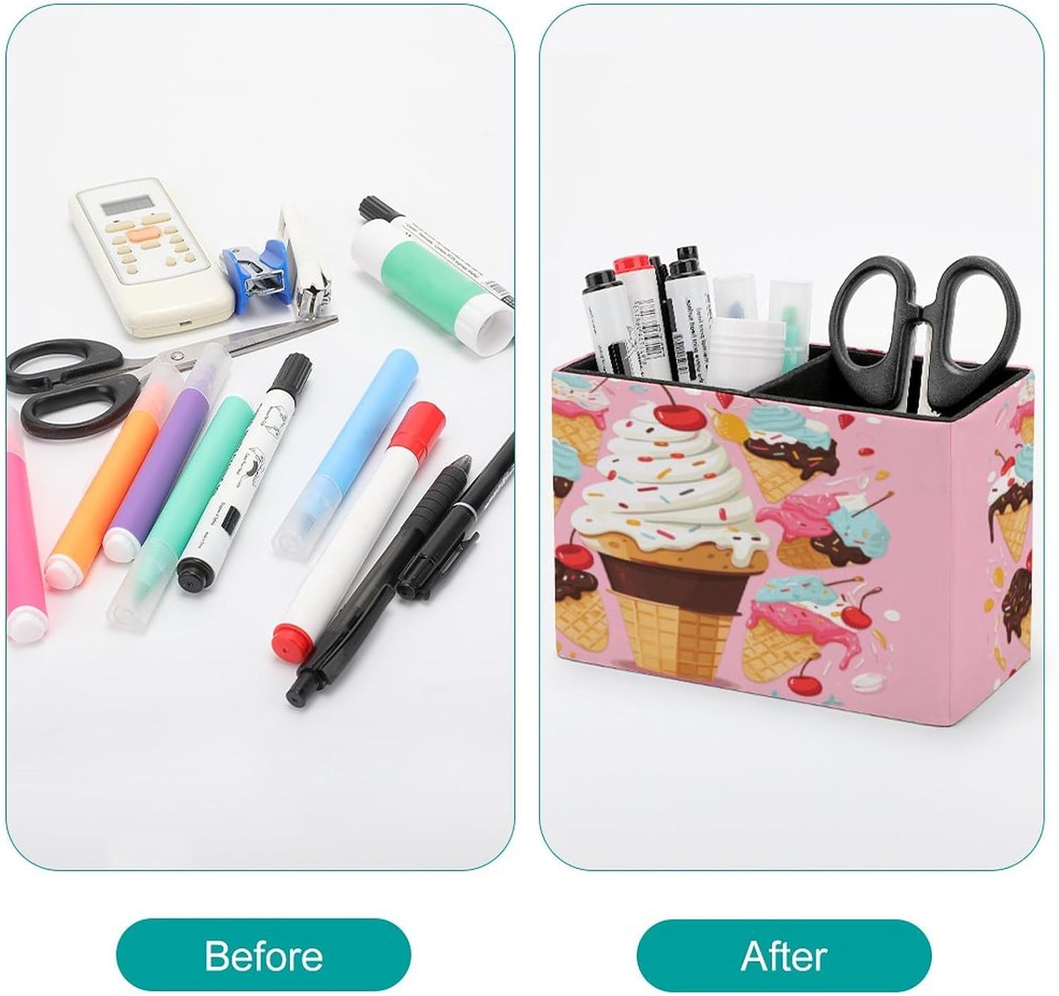 Sweet Ice Cream Pen Holder Desk Organizer for Office Studio image 3