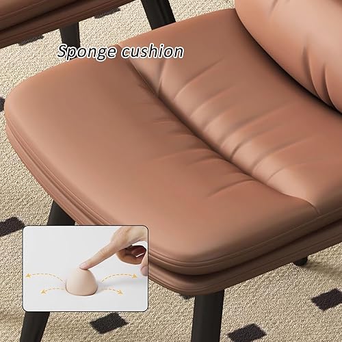 Miniatura 6 de JKGHK Dining Chairs, Leather Room Chairs, Kitchen Chair with Comfortable Back and Metal Legs, Comfy Armless Side Chair, for Bedrooms, Restaurant,