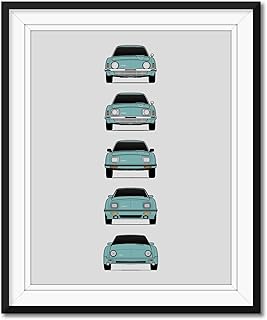 Studebaker Avanti Generations Inspired Poster Print Wall Art Handmade Decor of the History and Evolution of the Studebaker Avanti (Unframed)