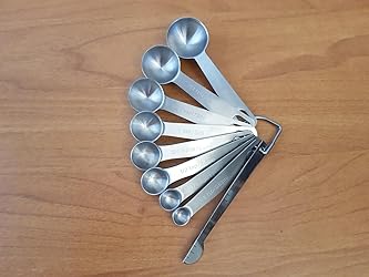 Set 8 Cucchiai Dosatori Acciaio Inox - Misurini Liquidie Solidicon 4 Tazze E Spoon - Utensili Cucina Precisione Verde - Foto 6