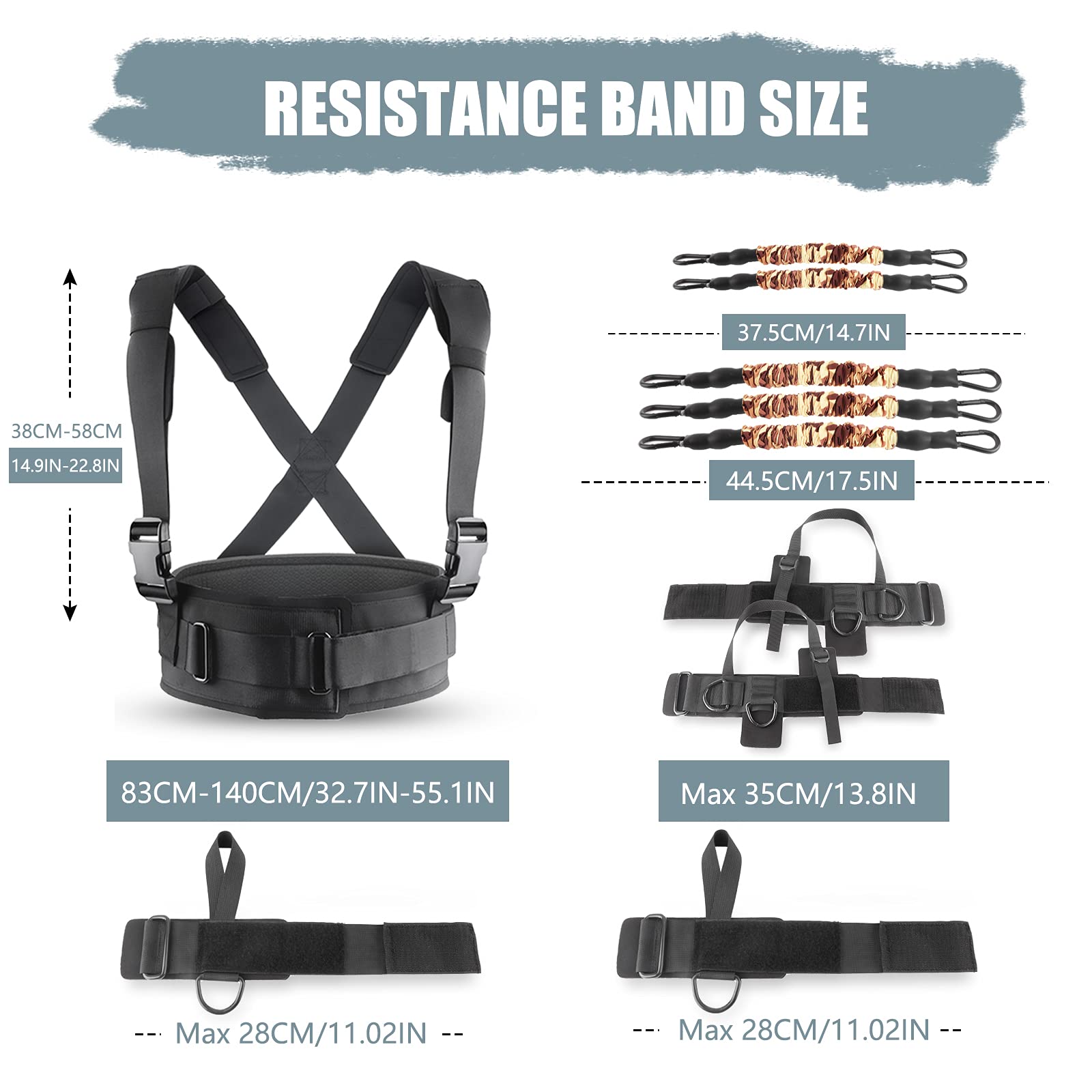 Power Punch Pro - Set di fasce di resistenza per Muay Thai Karate Bounce Combat MMA Fitness Pallacanestro Pallavolo Calcio Formazione verticale Jump Squat