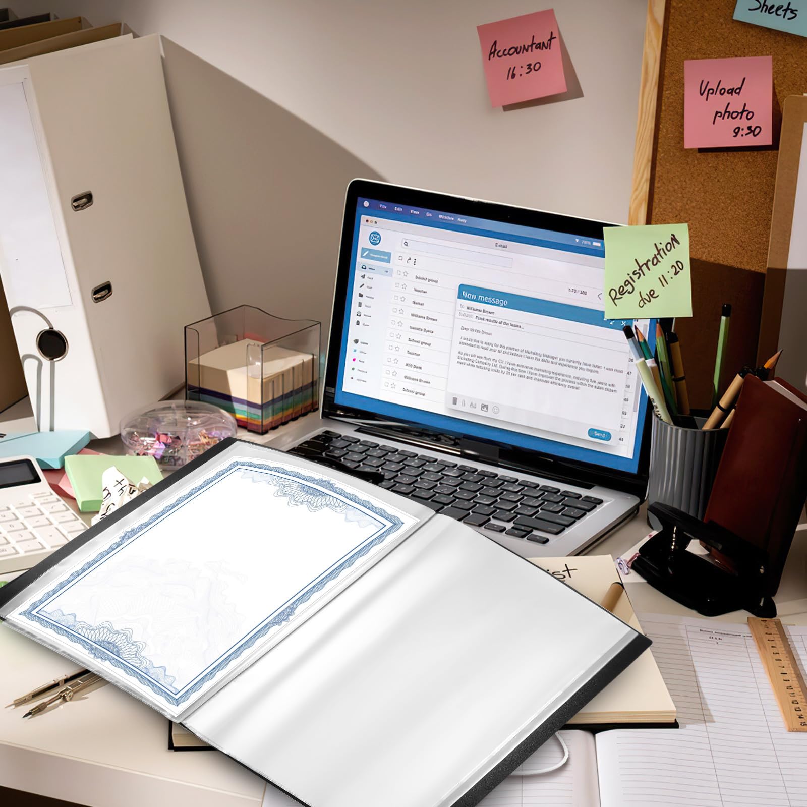 Lot de 3 Dossiers Plastiques A3 avec 40 Pages, Capacité de Rangement Importante, Solides et Pratiques pour Bureau ou École