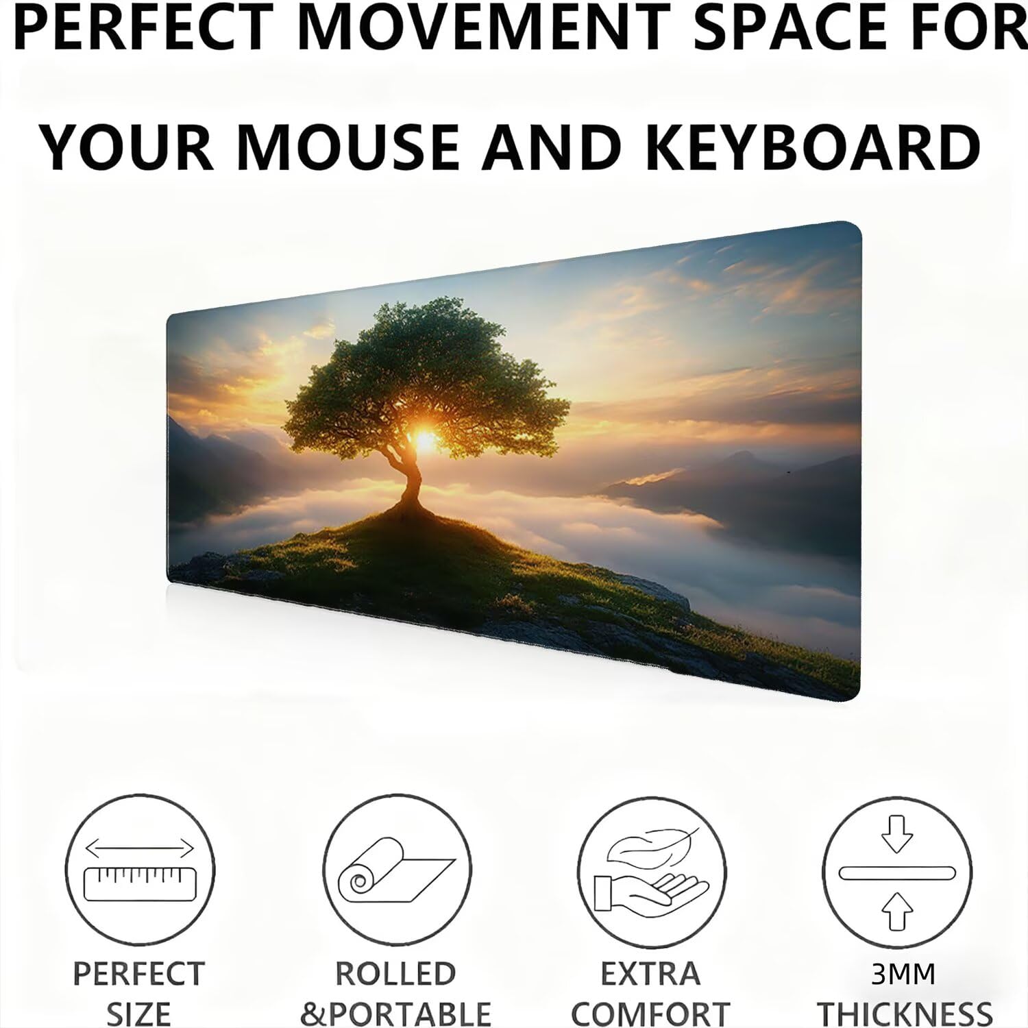 Podkładka pod mysz, podkładka pod mysz XXL 1200 x 600 podkładka pod mysz dla graczy, wodoodporna gumowa podstawa, duża podkładka pod mysz do gier na biurko szyte krawędzie wodoodporna antypoślizgowa