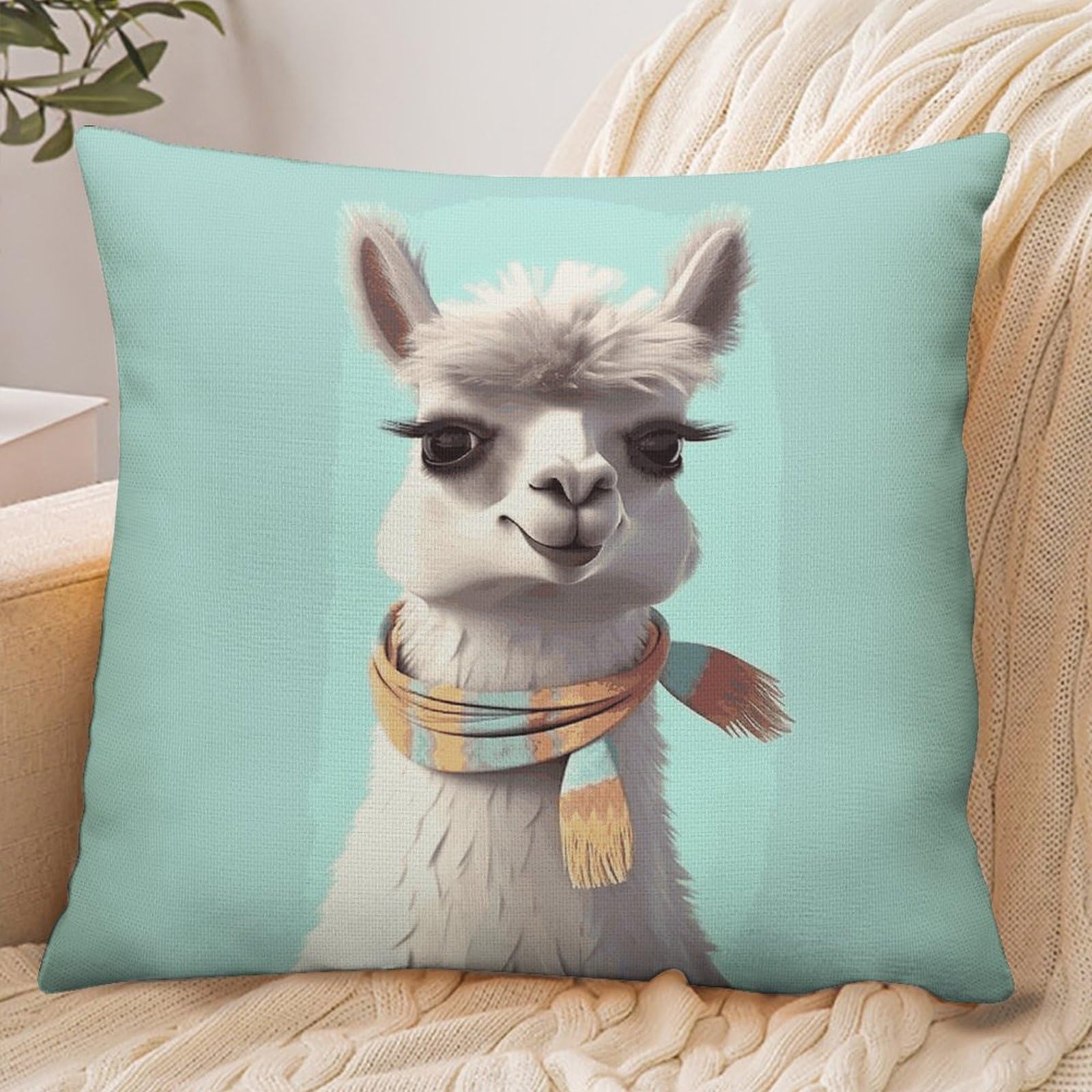Fekiloot Style Funny Cartoon Llama Pillowcase Pillow Sham Pillow Case