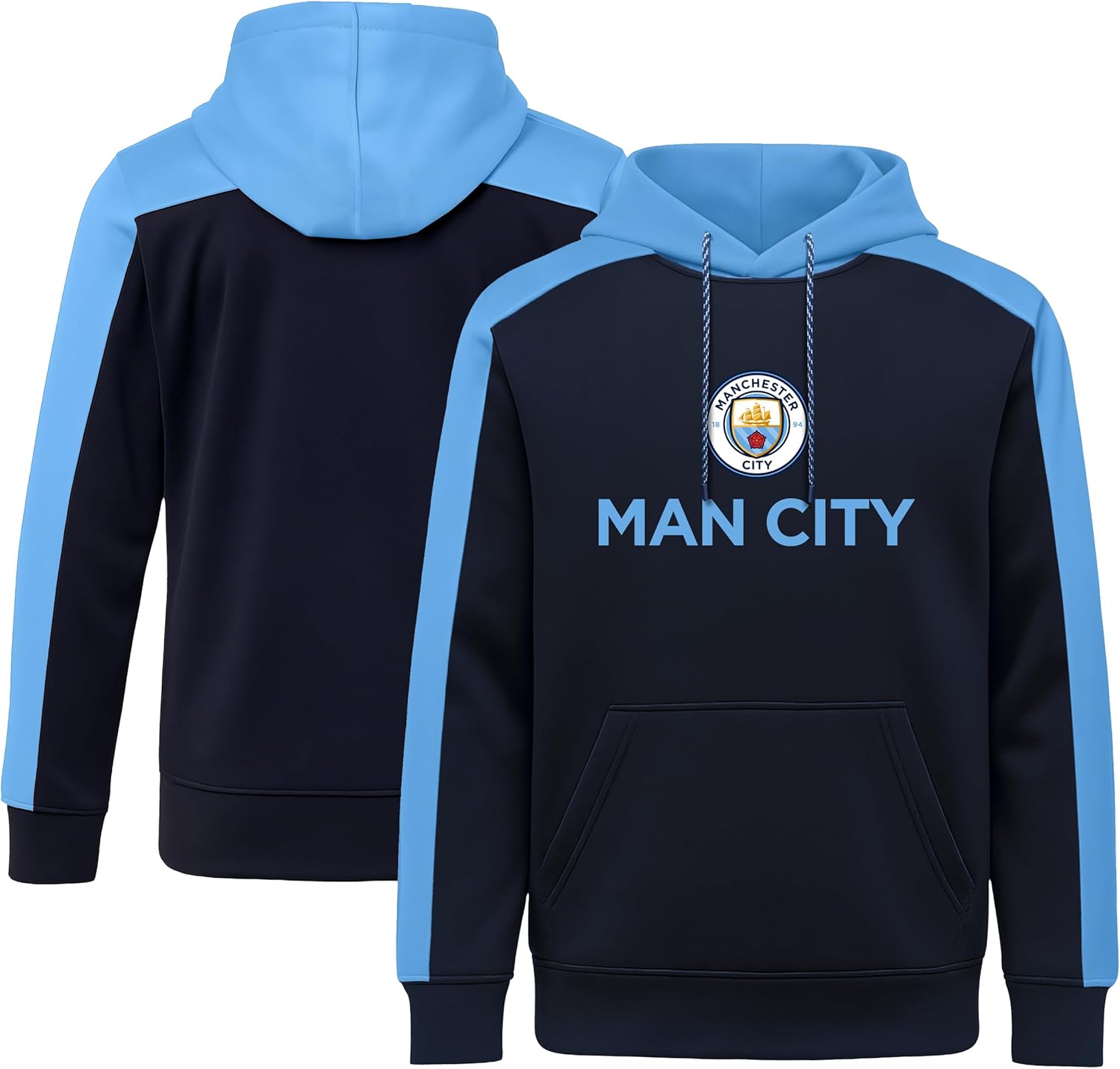 Icon Sports Officially Licensed Manchester City FC Pullover Hoodie - Unisex Adult - Image 2