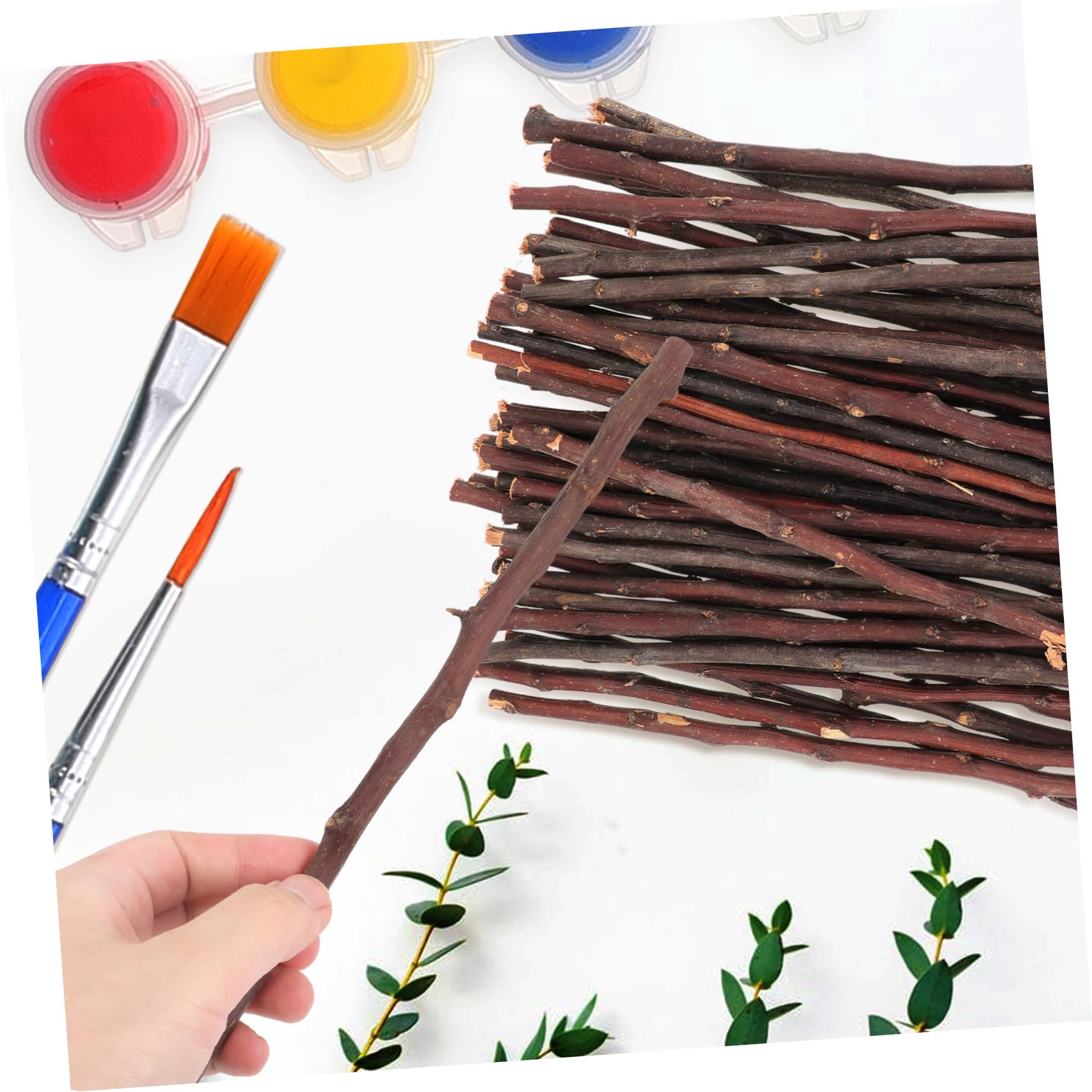 Palitos De Madera Naturales Para Manualidades Niños 50 Piezas Color Marrón Seco Rama Fina Bricolaje Proyectos Escolares Actividades Creativas Infantiles
