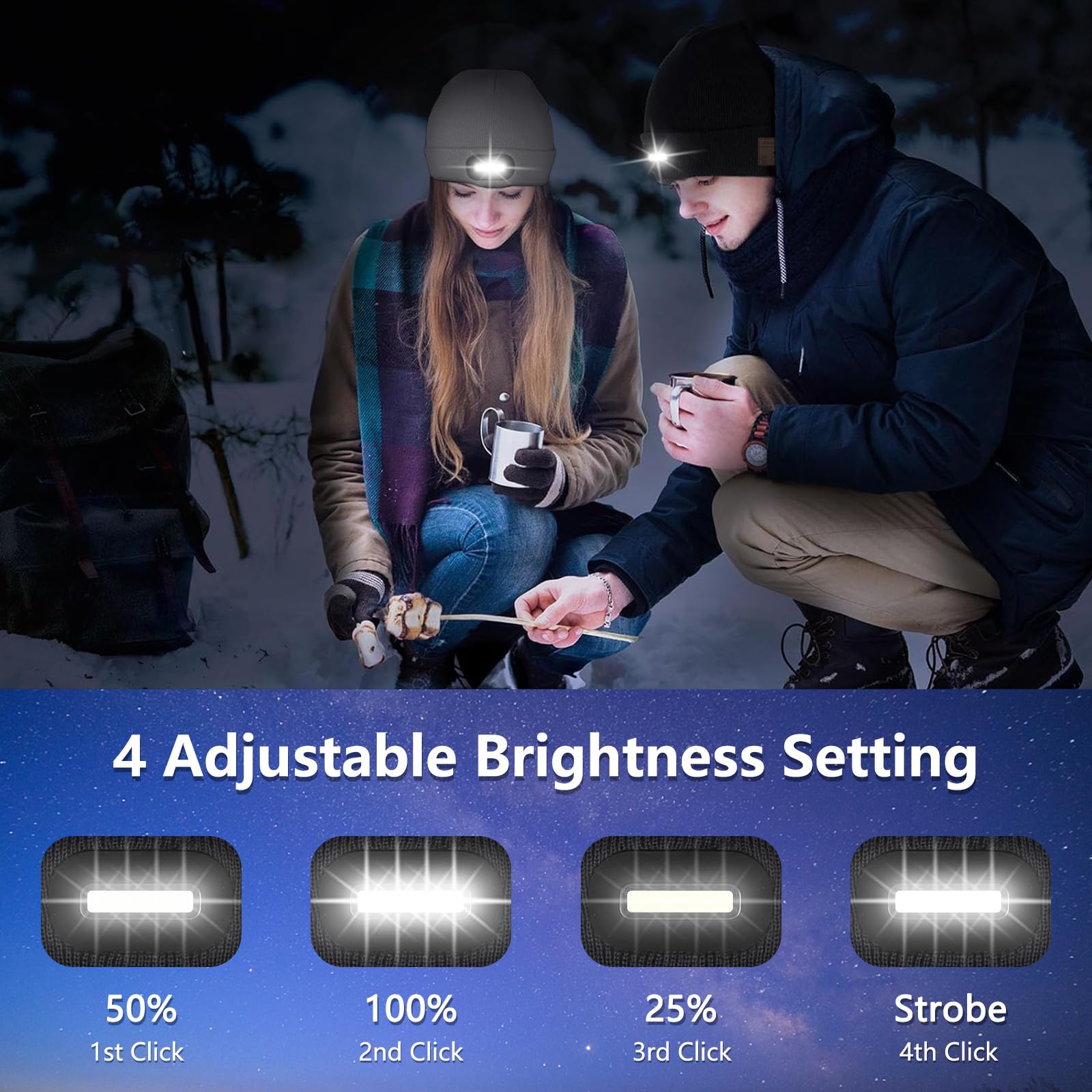 Regalo Uomo Cappello Bluetooth Berretto Uomo Idee Regalo Natale Cappello Sportivi Musicale Bluetooth Lavorato a Maglia Berretto Cappello Invernali con Cuffie Stereo e Microfono Vivavoce