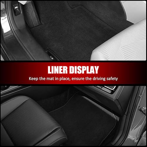 Miniatura 4 de IKON MOTORSPORTS - Alfombrillas compatibles con Benz W211 2003-2009, E-Class 4Dr Factory Fitment, alfombrillas delanteras y traseras de nailon de