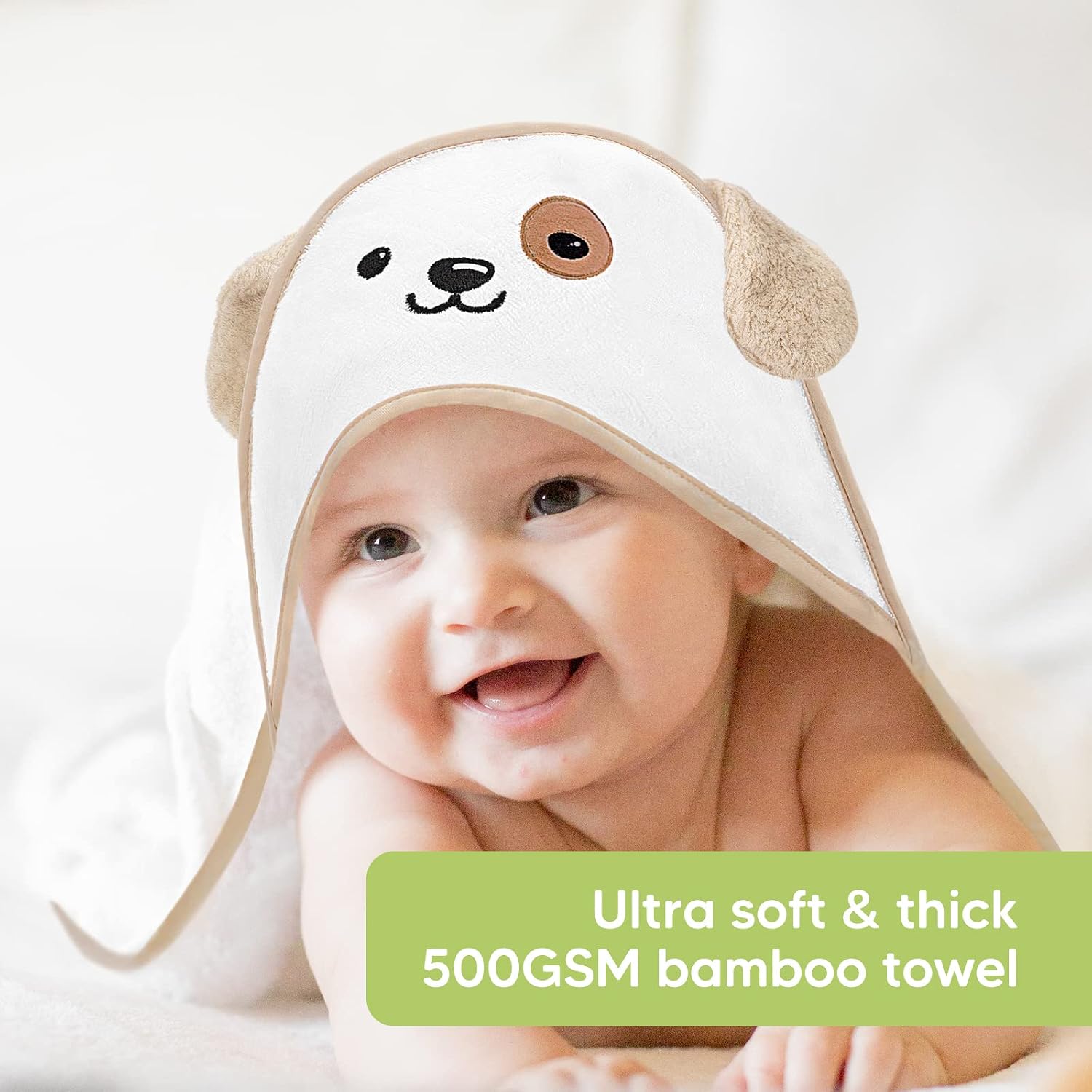 KeaBabies Baby Hooded Towel and 6-Pack Organic Baby Washcloths - Bamboo Viscose Baby Towel - Soft Bamboo Viscose Washcloth - Infant Towels - Baby Wash Cloths - Large Bamboo Viscose Hooded Towel