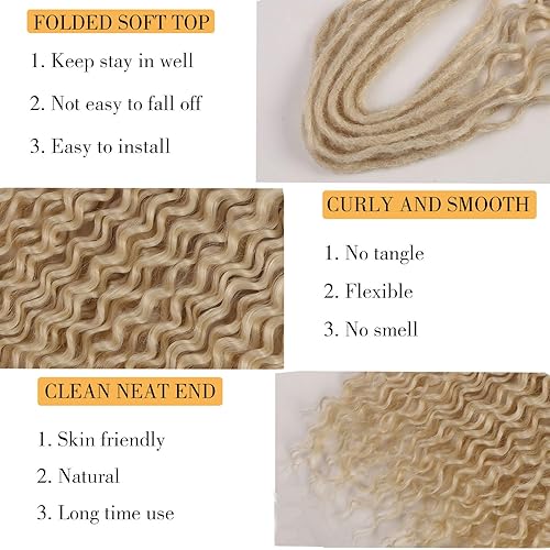 Miniatura 3 de FANCEE Extensiones de rastas 3 en 1 mixtas DE juego completo de 20 hebras de extensiones de rastas suaves de doble extremo para mujer, 24 pulgadas