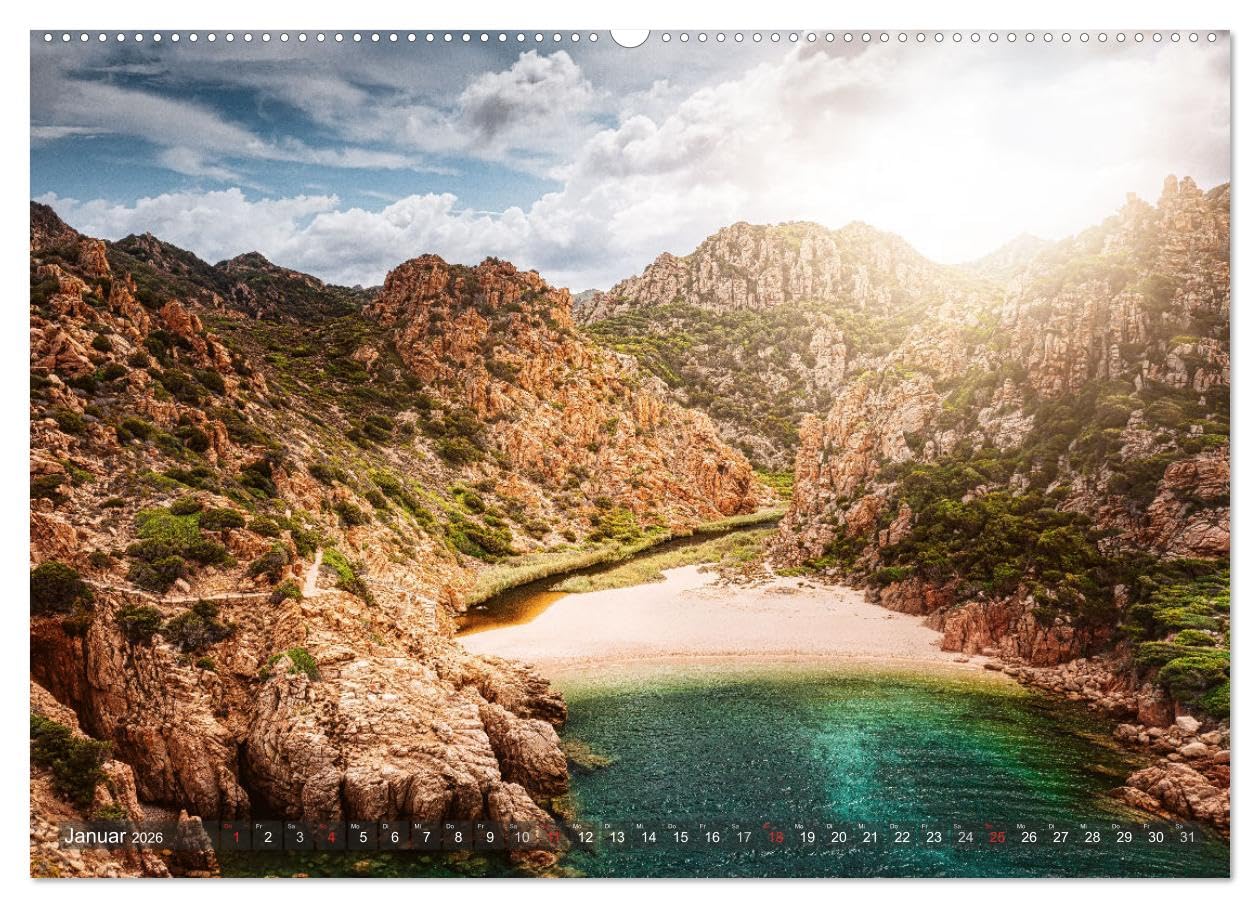 Sardinien - Karibik des Mittelmeers (Wandkalender 2026 DIN A2 quer), CALVENDO Monatskalender: Karibische Träume im Mittelmeer (CALVENDO Natur)