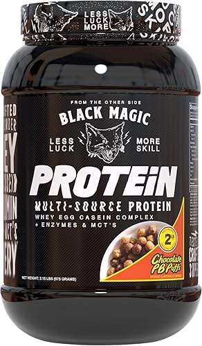 Miniatura 9 de Black Magic - Proteína multifuente  Complejo de suero de leche huevo y caseína con enzimas y polvo MCT  Pre entrenamiento y después del