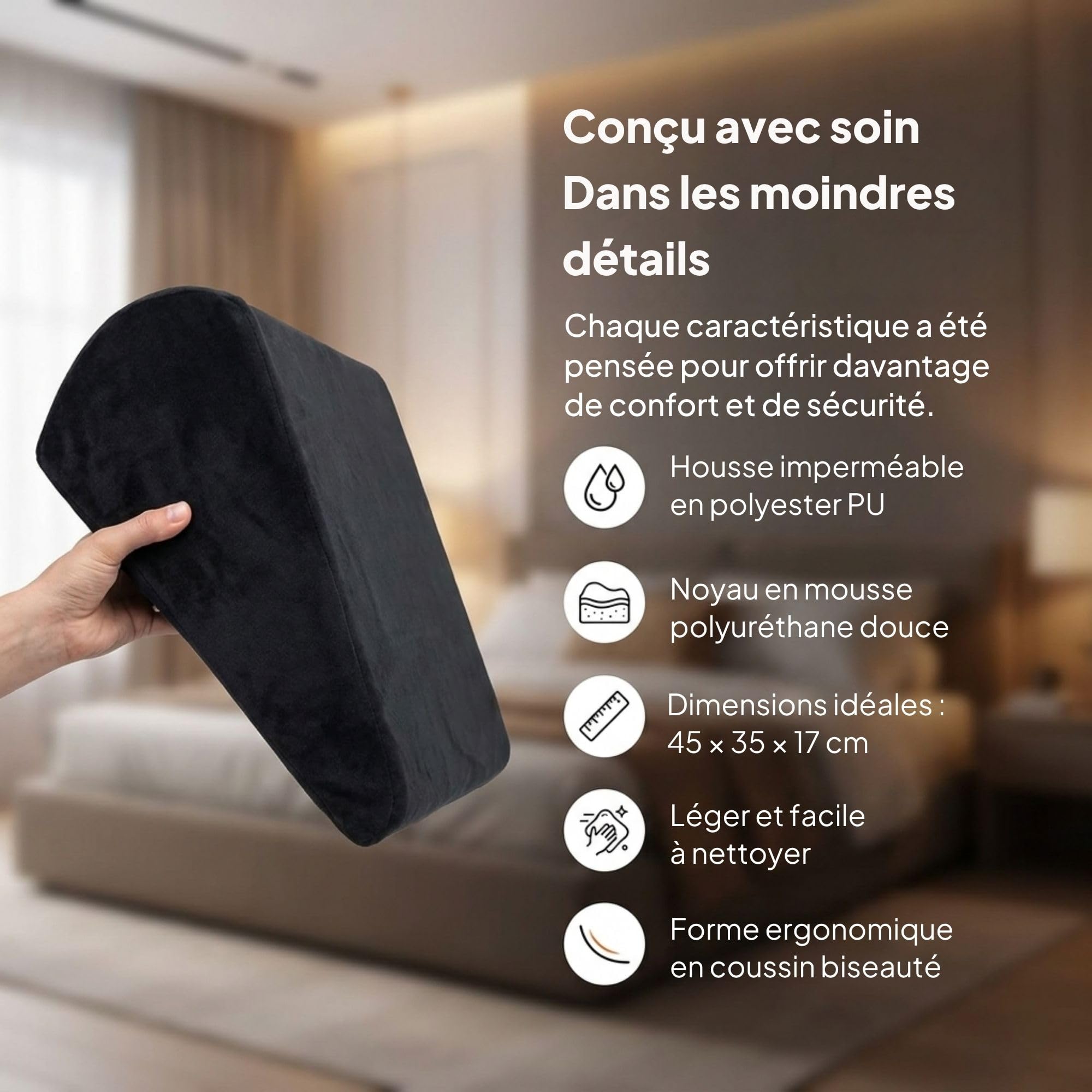 obaie Coussin Sexuel Couple Étanche en Mousse – Coussin Position Érotique et Oreiller Sexuelle Adulte pour Jeux Intimes – Sex Pillow de Position Compact et Doux - Chaise Sexuel Adulte