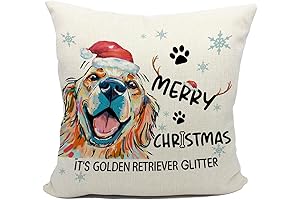 Mancheng-zi Christmas Golden Retriever Pillow Covers: Snuggle in Festive Charm with Your Furry Friend