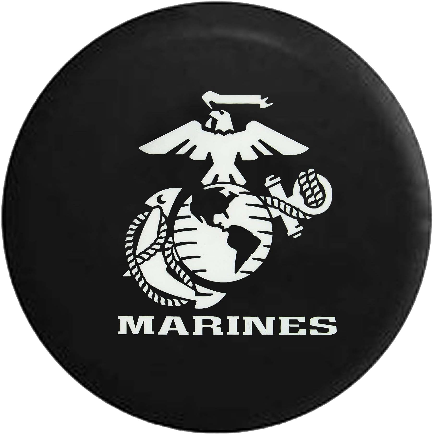 US Marines Eagle Globe Anchor Crest USMC Semper Fi Spare Tire Cover Black 33 in