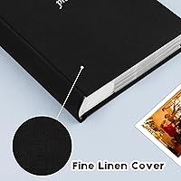 Vista 5 de Álbum de fotos de 120 bolsillos con cubierta de lino para Fujifilm Instax Wide 300/400, con espacio de escritura, se adapta a películas instantáneas