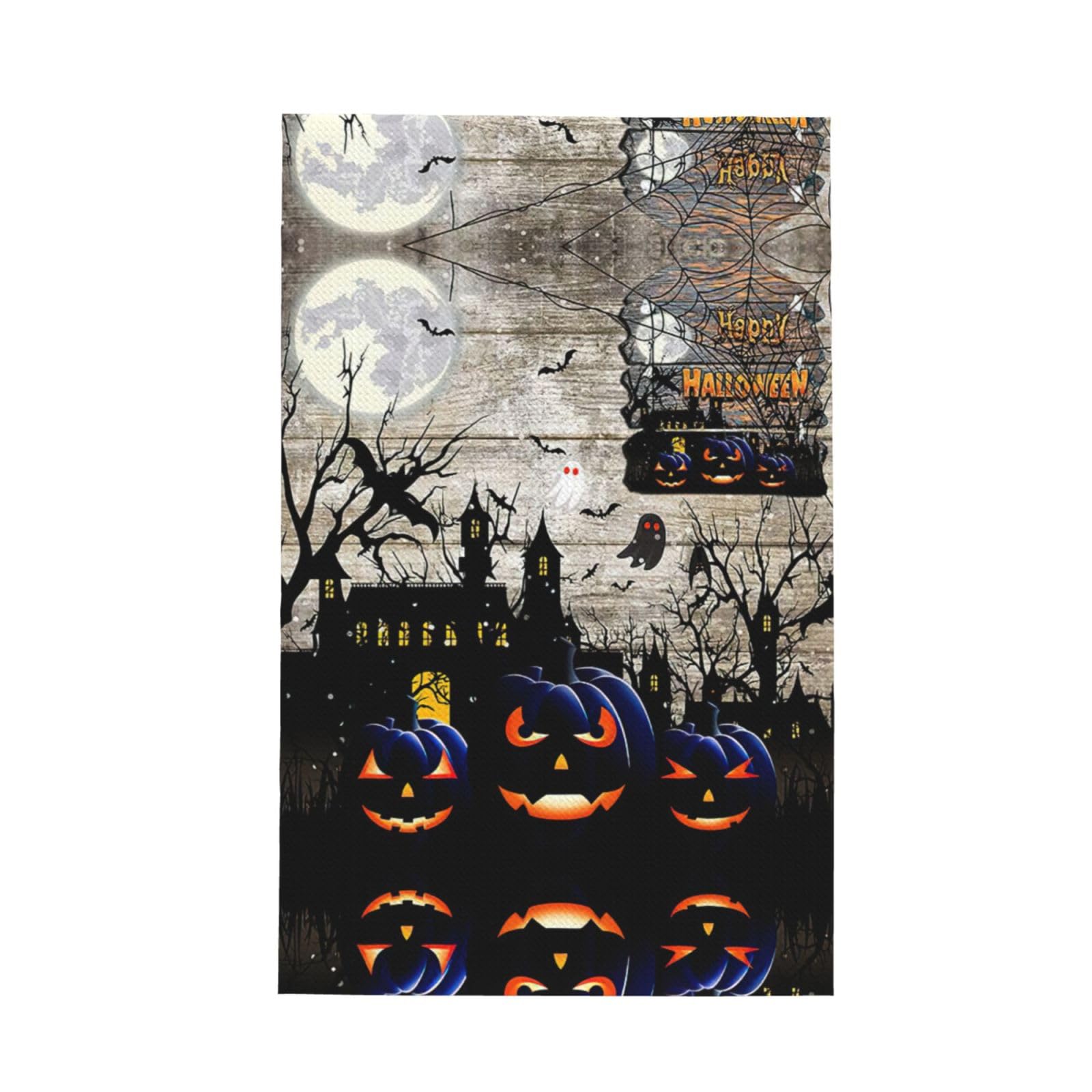 Xxahnbm Black Halloween Party Print Waffle Kitchen Towel,Absorbent Hand Towel