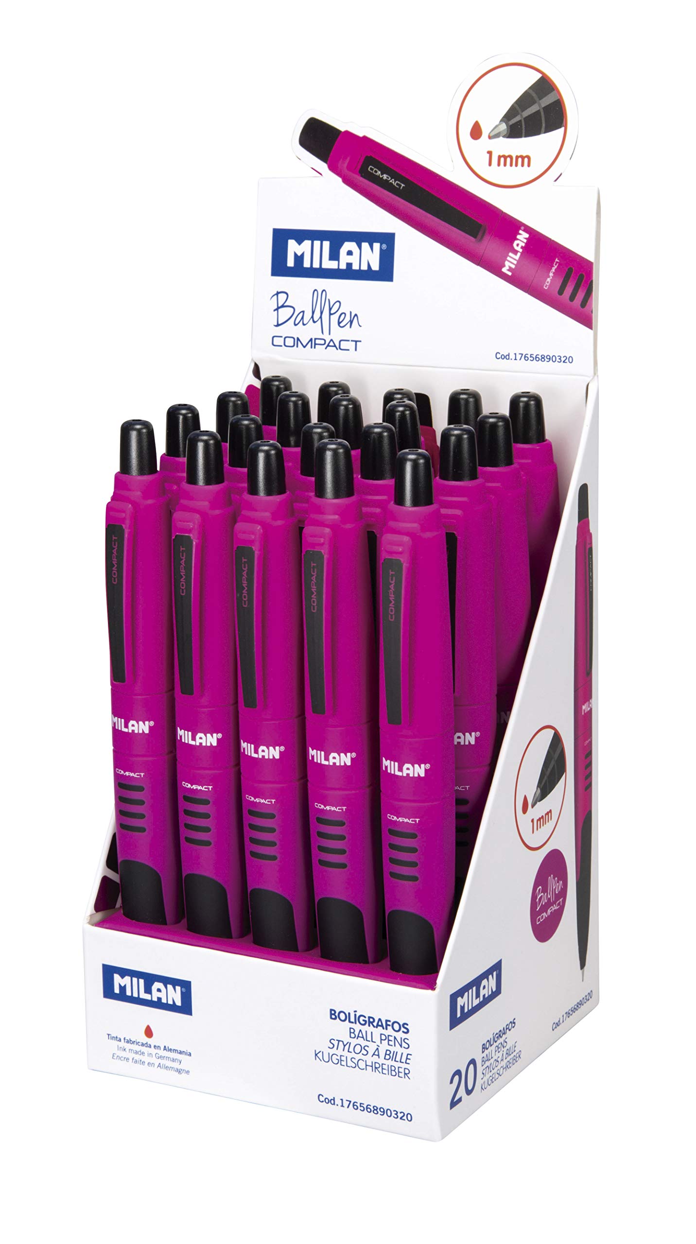 MILAN Expositor 20 bolígrafos Compact rojo NUEVO