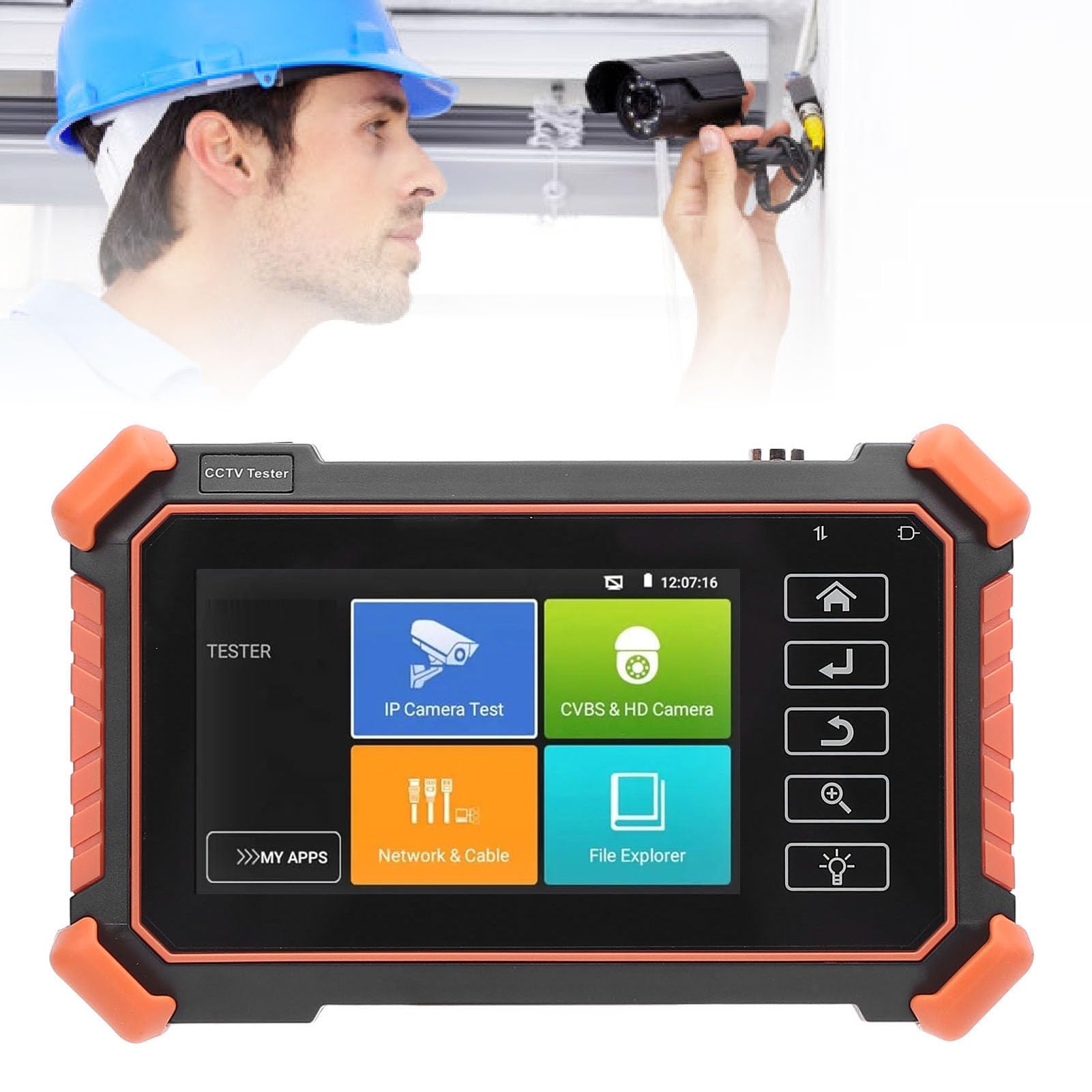 Telecamera IP CCTV Tester Monitor, 8K Telecamera di Sicurezza CCTV Tester AHD, CVI, TVI, CVBS IP Telecamera Test, 4 IPS Touch Screen Tester CCTV, per IP e Fotocamera Analogica