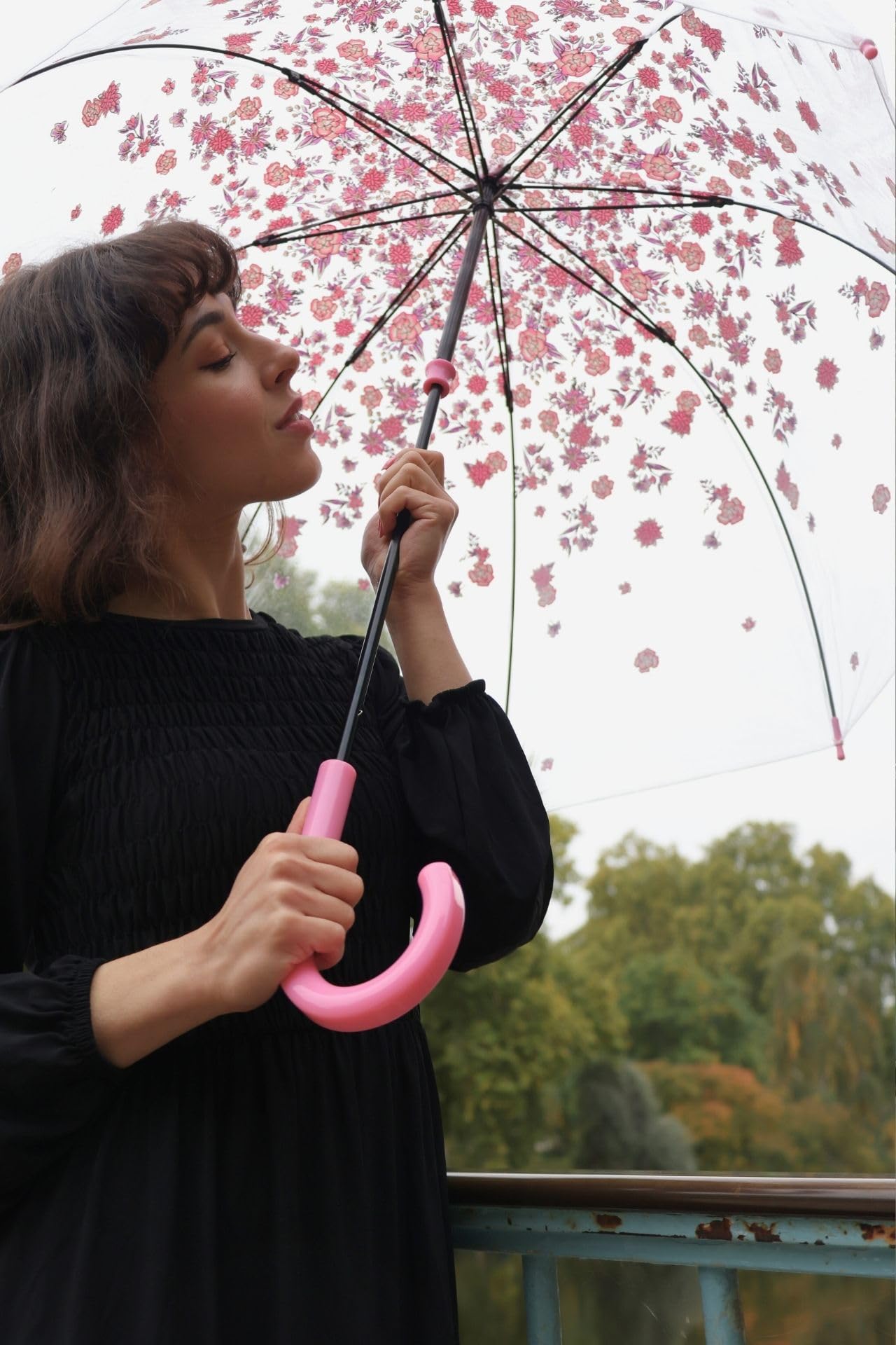 Fulton Klatka dla ptaków 2 Szkicowe gałązki Drukuj Parasol, różowy, 84 centimeters, Klatka dla ptaków 2
