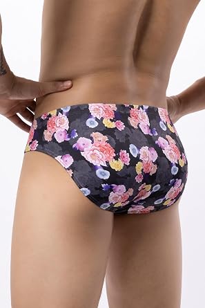 Men's Spandex Low Rise Printed Bikini Briefs Underwear