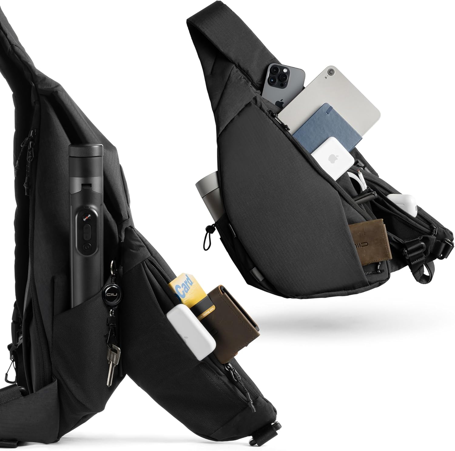 NIID Sling Bag for Men,R2 Sling Bag,Modular Crossbody Shoulder Bag with YKK Zippers,Anti Theft Bag for 11" iPad Pro,Camera - Image 8