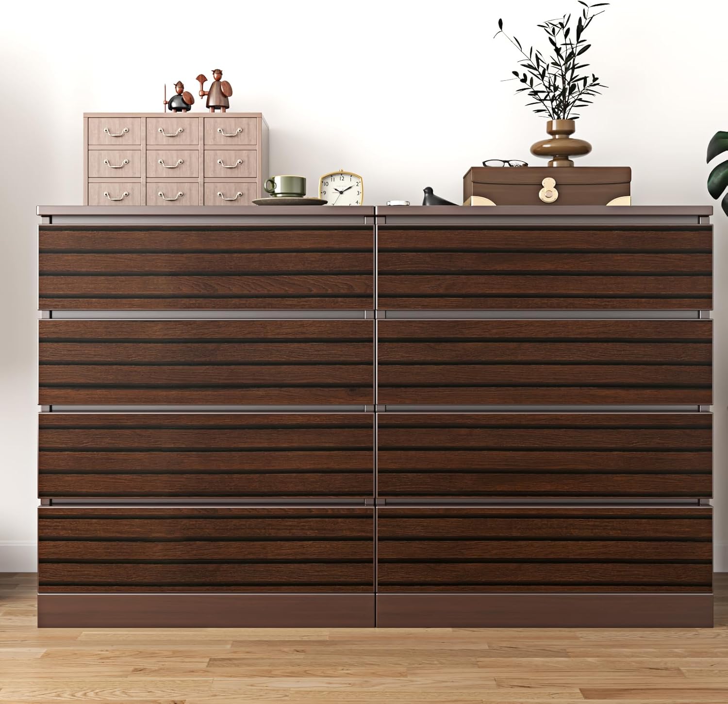 Brown Wood Panel Wallpaper Peel and Stick Faux Wood Panel Wall Covering Waterproof Contact Paper for Cabinets and Drawers Accent Walls Bedroom Furniture Textured Wallpaper Vinyl 17.7"x315"