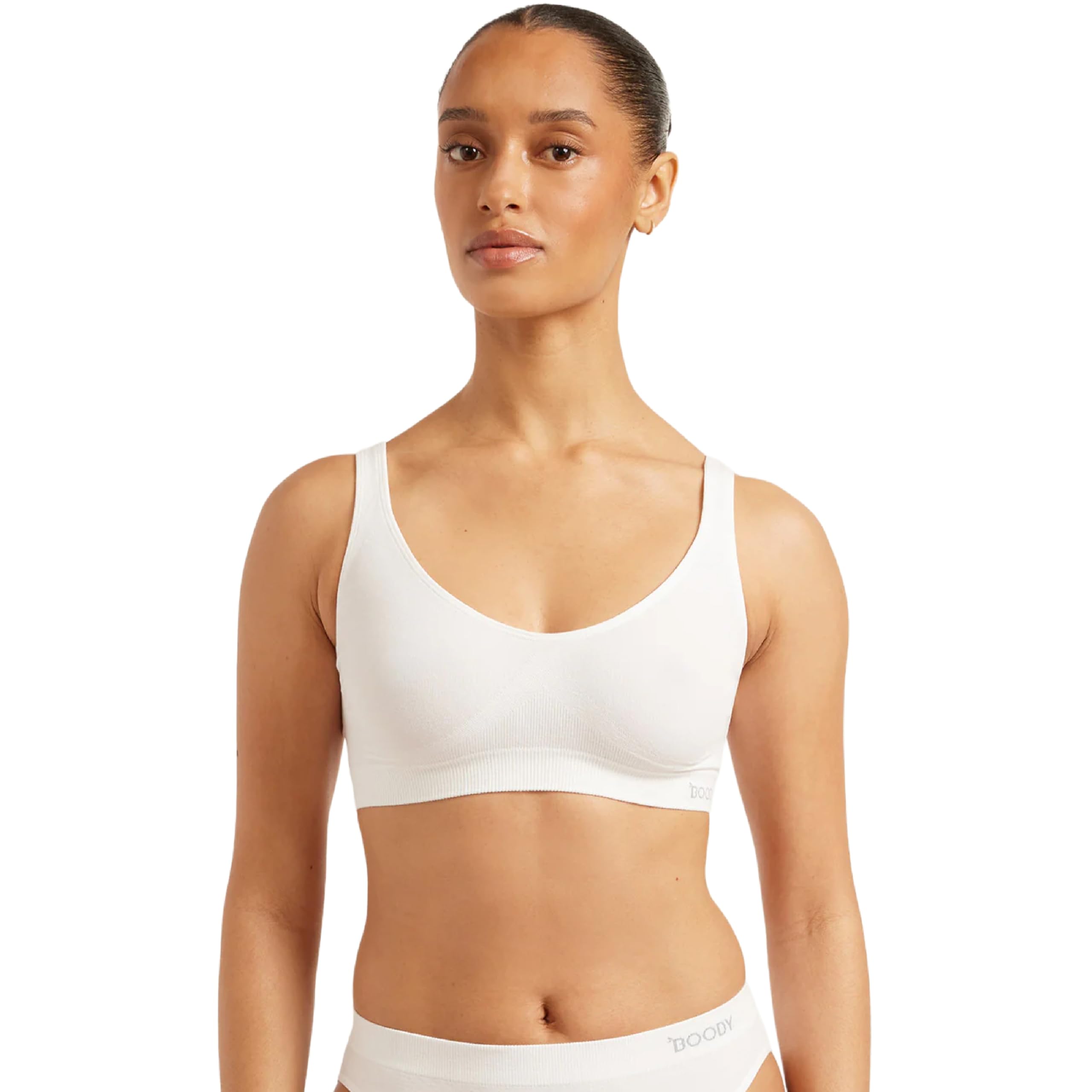 Boody Seamfree Crop Bra - White/XL